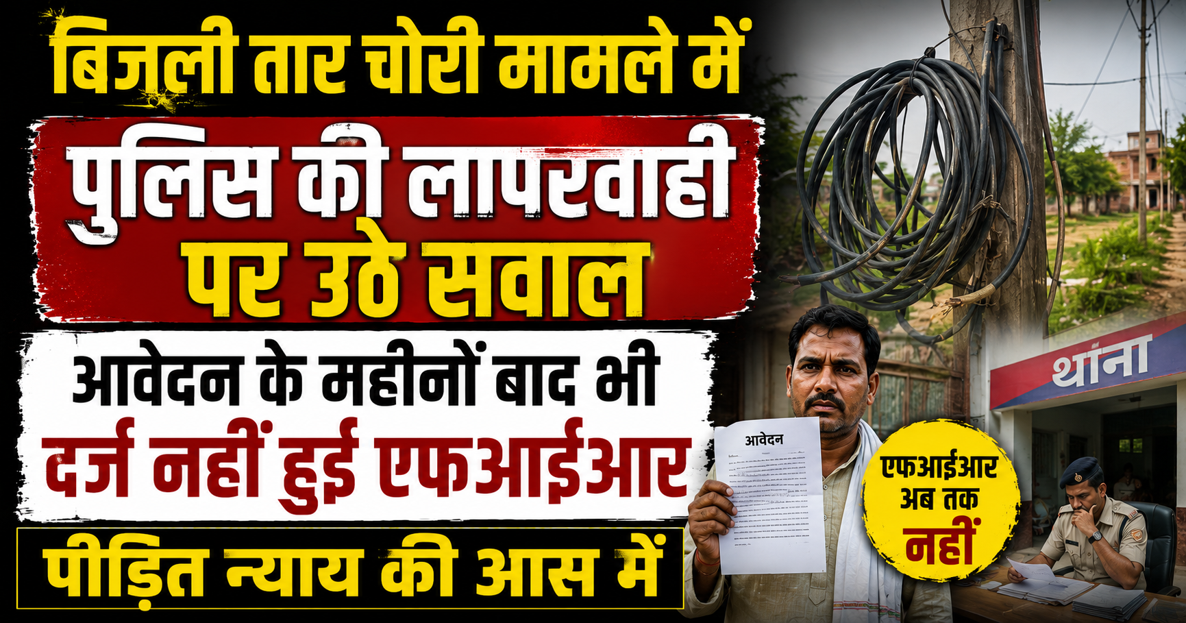 Questions Raised Over Police Inaction as FIR Yet to Be Registered in Electricity Wire Theft Case