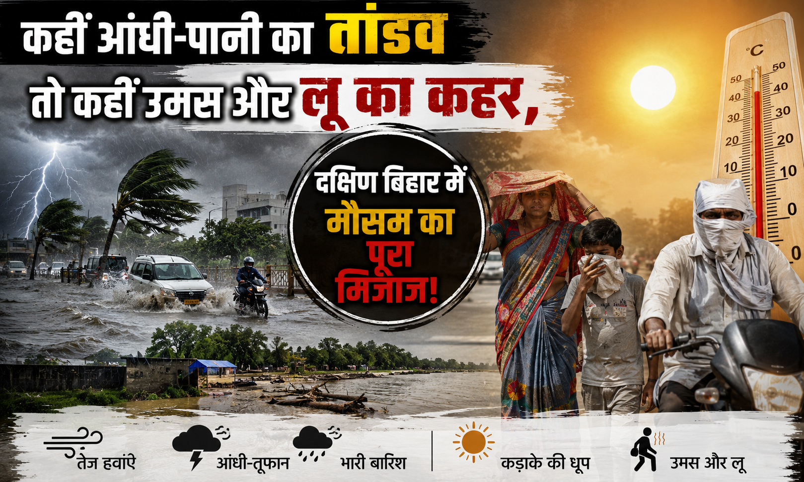 कहीं आंधी-पानी का तांडव तो कहीं उमस और लू का कहर, दक्षिण बिहार में मौसम का पूरा मिजाज!