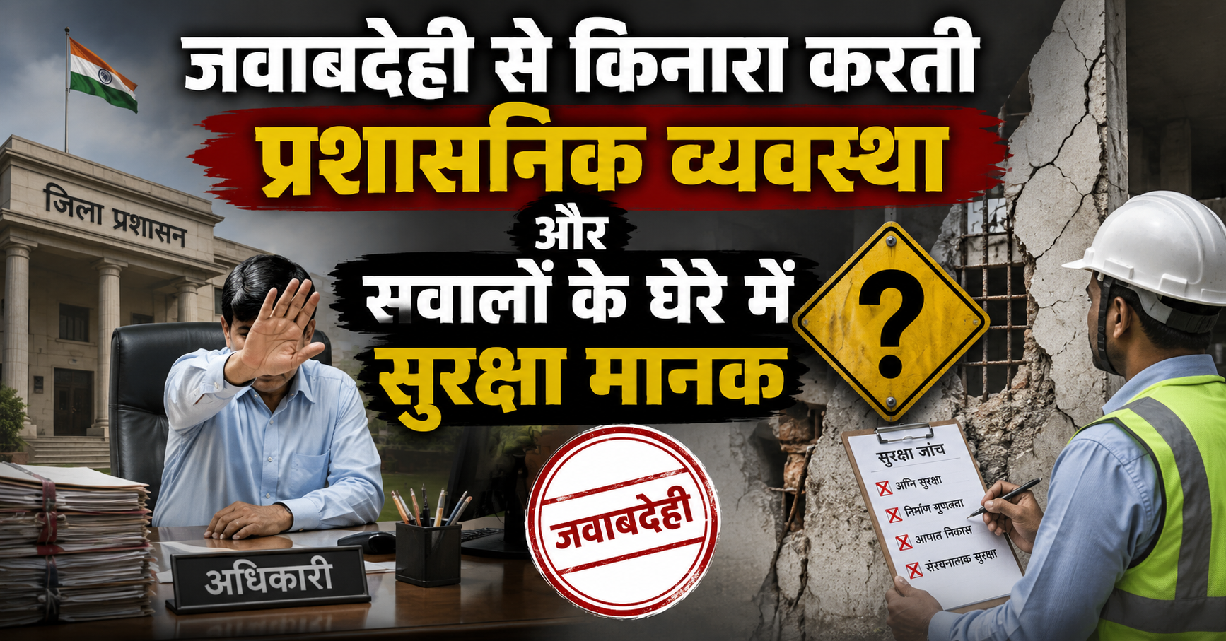 जवाबदेही से किनारा करती प्रशासनिक व्यवस्था और सवालों के घेरे में सुरक्षा मानक