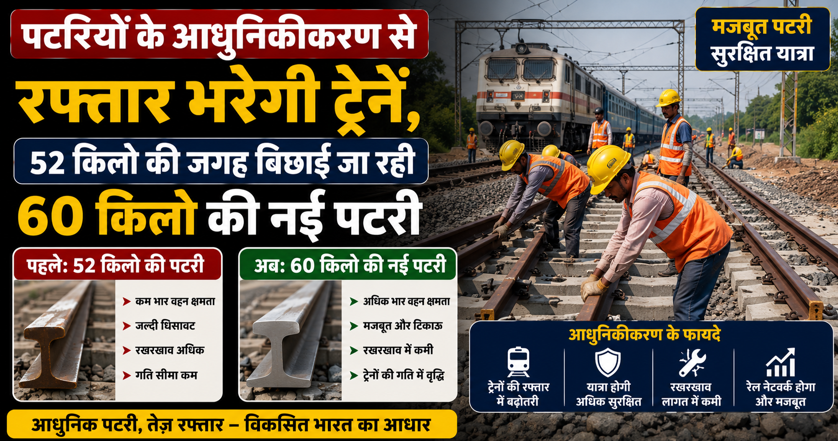 भागलपुर रेलवे स्टेशन का कायाकल्प: पटरियों के आधुनिकीकरण से रफ्तार भरेगी ट्रेनें, 52 किलो की जगह बिछाई जा रही 60 किलो की नई पटरी