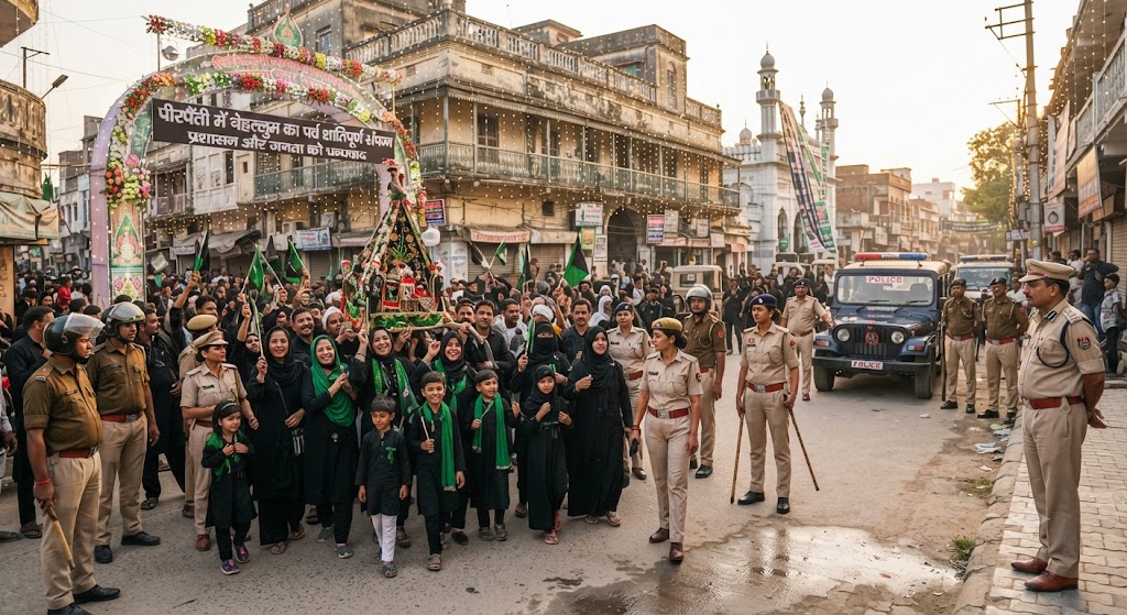 पीरपैंती में हर्षोल्लास और कड़ी पुलिस सुरक्षा के बीच शांतिपूर्ण संपन्न हुआ चेहल्लुम का पर्व