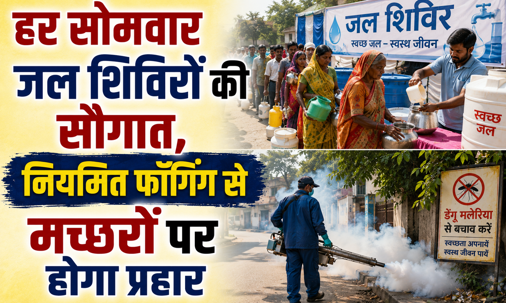 हर सोमवार जल शिविरों की सौगात, नियमित फॉगिंग से मच्छरों पर होगा प्रहार