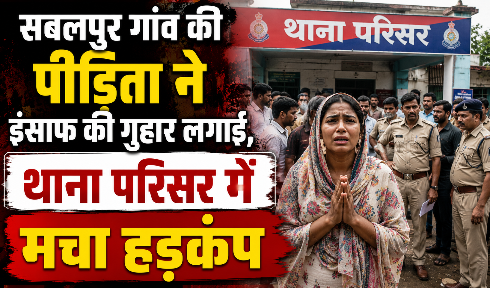 सबलपुर गांव की पीड़िता ने इंसाफ की गुहार लगाई, थाना परिसर में मचा हड़कंप
