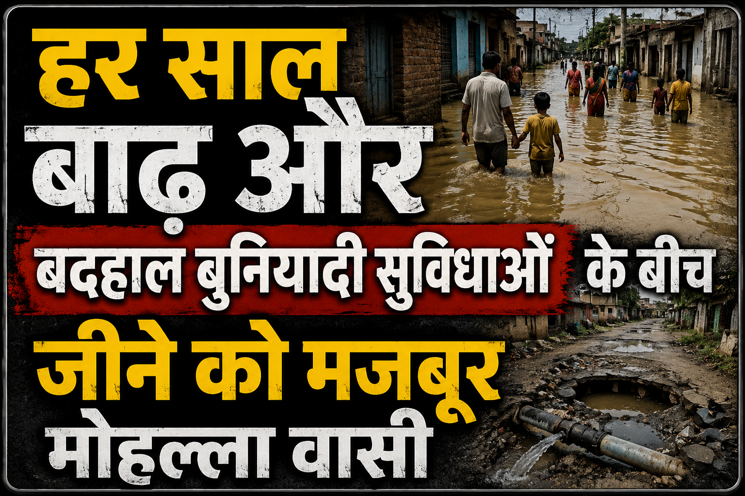 हर साल बाढ़ और बदहाल बुनियादी सुविधाओं के बीच जीने को मजबूर वासी