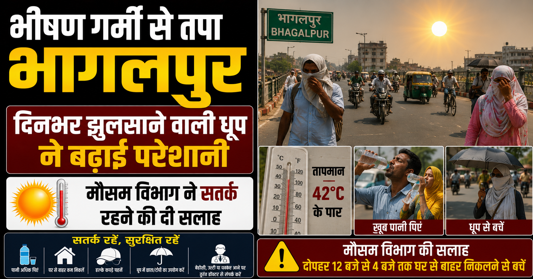 भीषण गर्मी से तपा भागलपुर, दिनभर झुलसाने वाली धूप ने बढ़ाई परेशानी; मौसम विभाग ने सतर्क रहने की दी सलाह