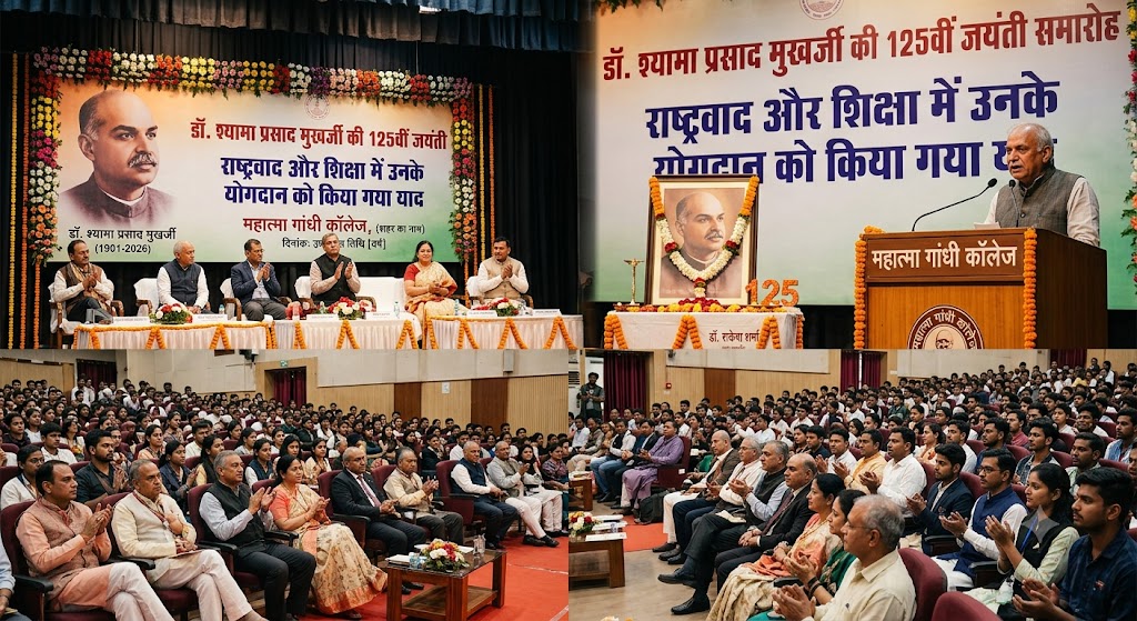 महात्मा गांधी कॉलेज में डॉ. श्यामा प्रसाद मुखर्जी की 125वीं जयंती मनाई गई, राष्ट्रवाद और शिक्षा में उनके योगदान को किया गया याद