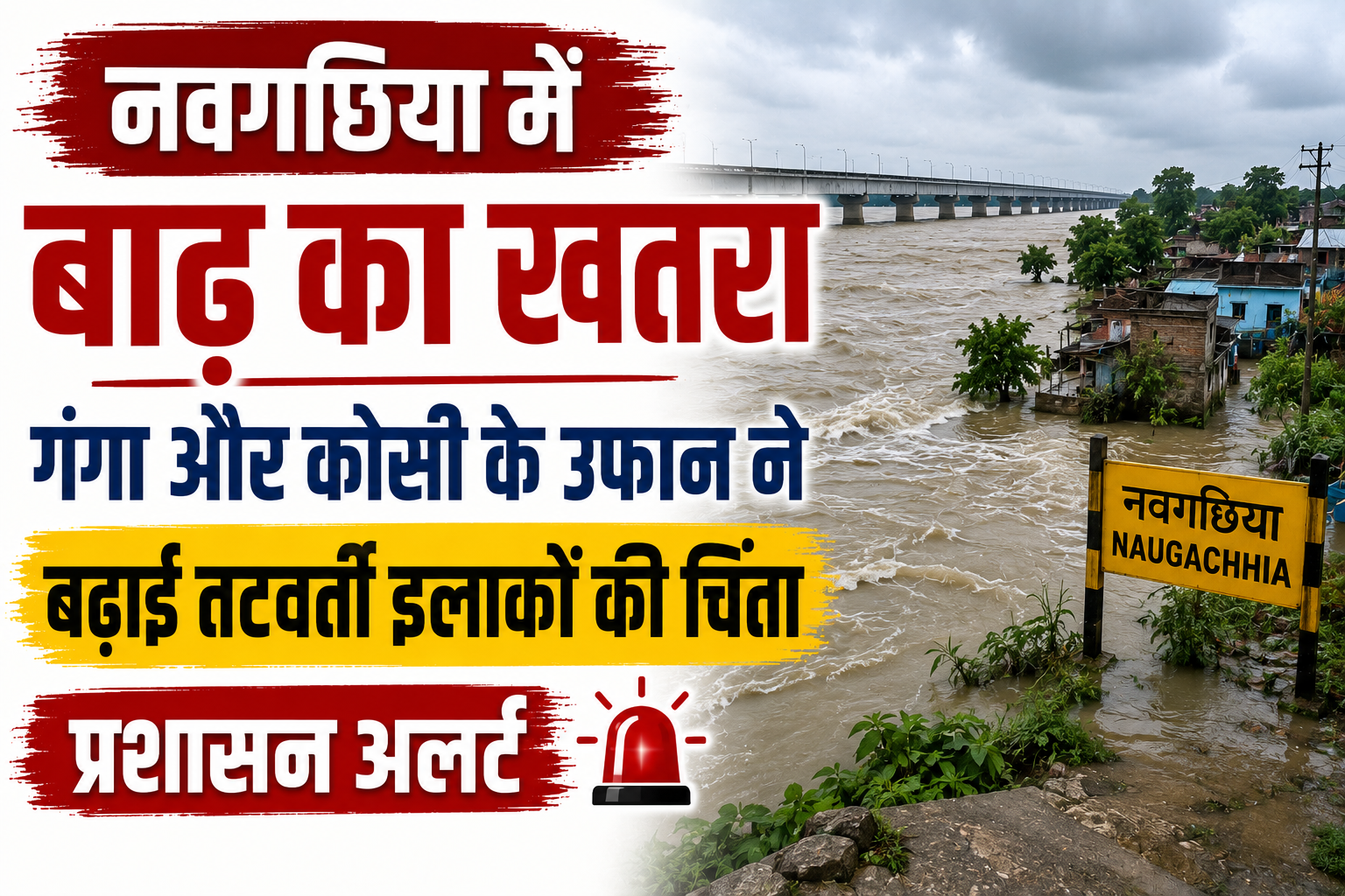 नवगछिया में बाढ़ का खतरा गंगा और कोसी के उफान ने बढ़ाई तटवर्ती इलाकों की चिंता, प्रशासन अलर्ट