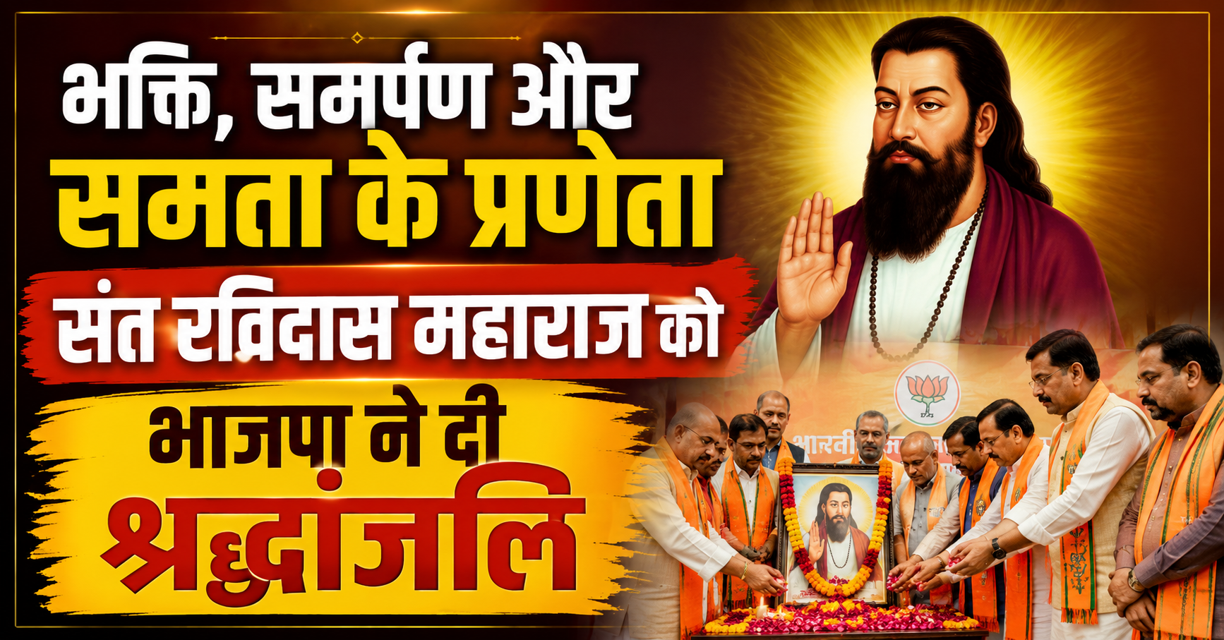 भक्ति, समर्पण और समता के प्रणेता संत रविदास महाराज को भाजपा ने दी श्रद्धांजलि; गुरु पूर्णिमा के अवसर पर आयोजित विशेष कार्यक्रम में सुबोध सिंह कुशवाहा ने किया सफल संचालन