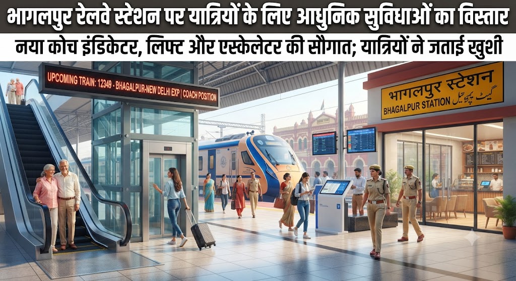 भागलपुर रेलवे स्टेशन पर यात्रियों के लिए आधुनिक सुविधाओं का विस्तार; प्लेटफॉर्म नंबर एक के बाहर हाई-टेक सैलून का हुआ भव्य उद्घाटन, अब सफर के दौरान ले सकेंगे हेड मसाज और ग्रूमिंग का आनंद