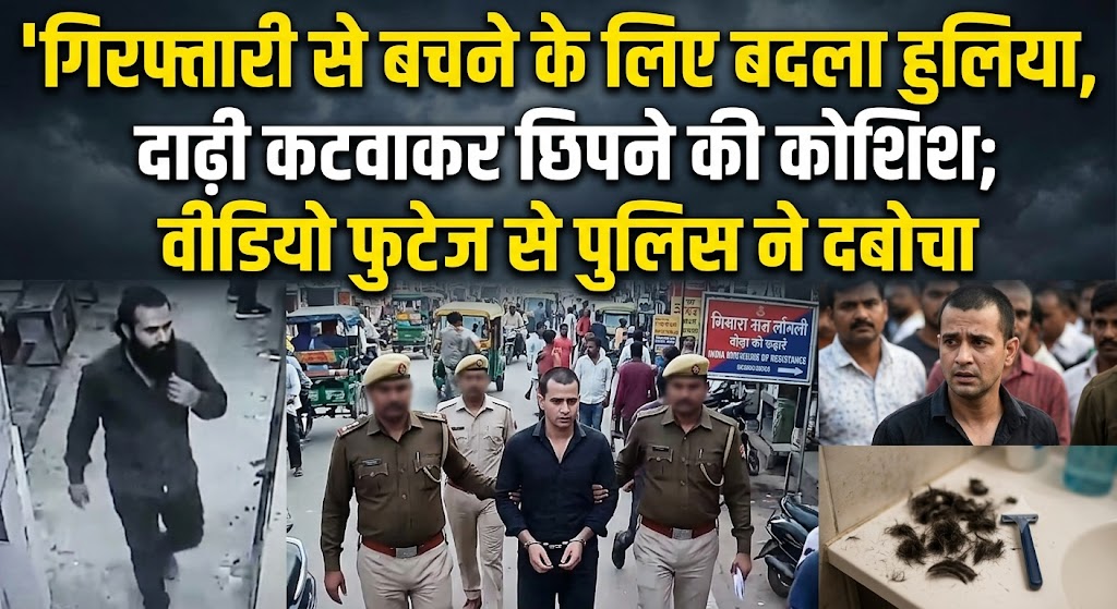 गिरफ्तारी से बचने के लिए बदला हुलिया, दाढ़ी कटवाकर छिपने की कोशिश; वीडियो फुटेज से पुलिस ने दबोचा