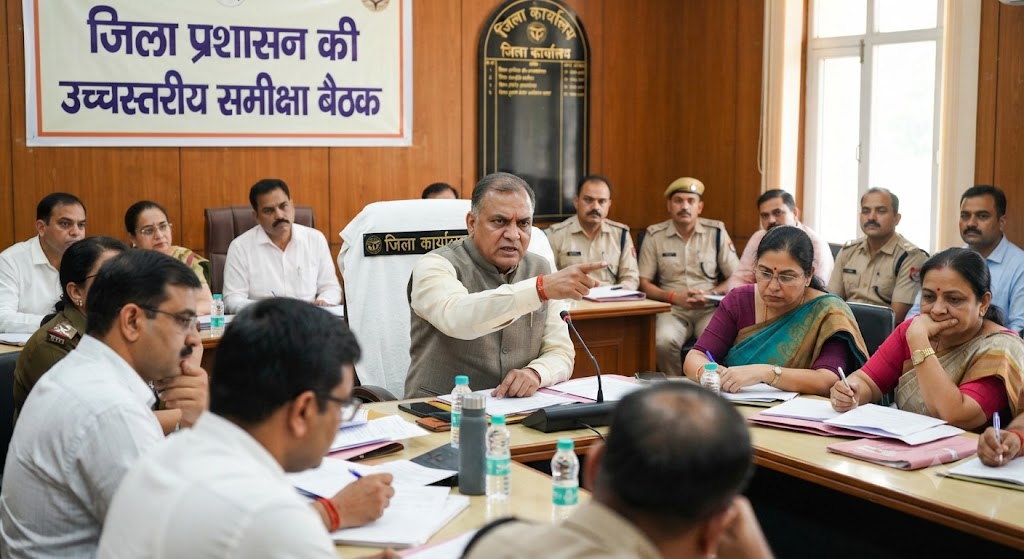 जिला प्रशासन की उच्चस्तरीय समीक्षा बैठक; मातहत पदाधिकारियों को दिए समस्याओं के त्वरित समाधान के सख्त निर्देश, कार्यों में अनावश्यक विलंब या लापरवाही बर्दाश्त नहीं की जाएगी