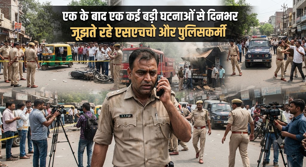 एक के बाद एक कई बड़ी घटनाओं से दिनभर जूझते रहे एसएचओ और पुलिसकर्मी