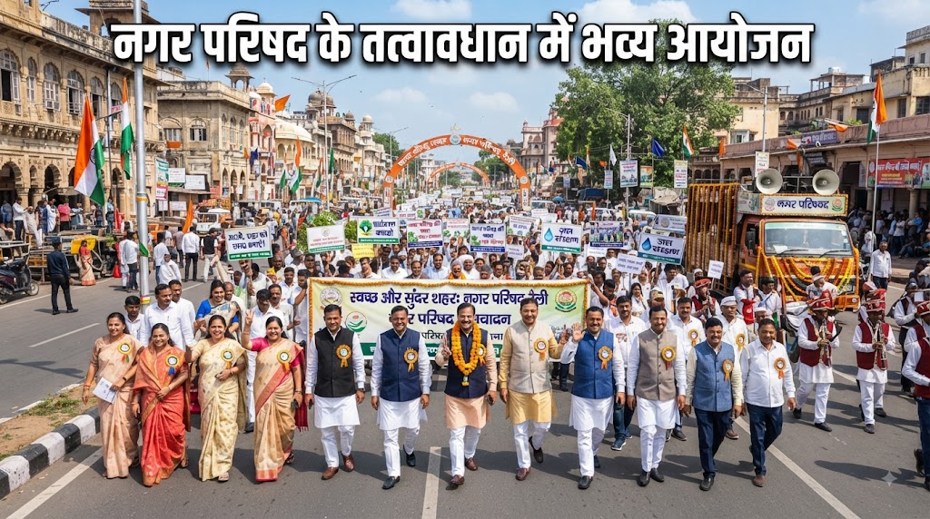 नगर परिषद के तत्वावधान में निकली भव्य 'हर-घर तिरंगा' यात्रा; कार्यपालक पदाधिकारी अभिषेक आनंद के नेतृत्व में गूंजे 'भारत माता की जय' के नारे