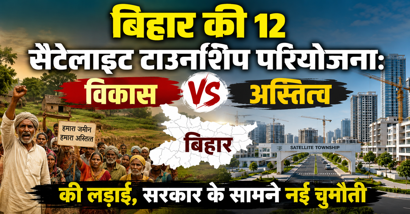 बिहार की 12 सैटेलाइट टाउनशिप परियोजना: विकास बनाम अस्तित्व की लड़ाई, सरकार के सामने नई चुनौती