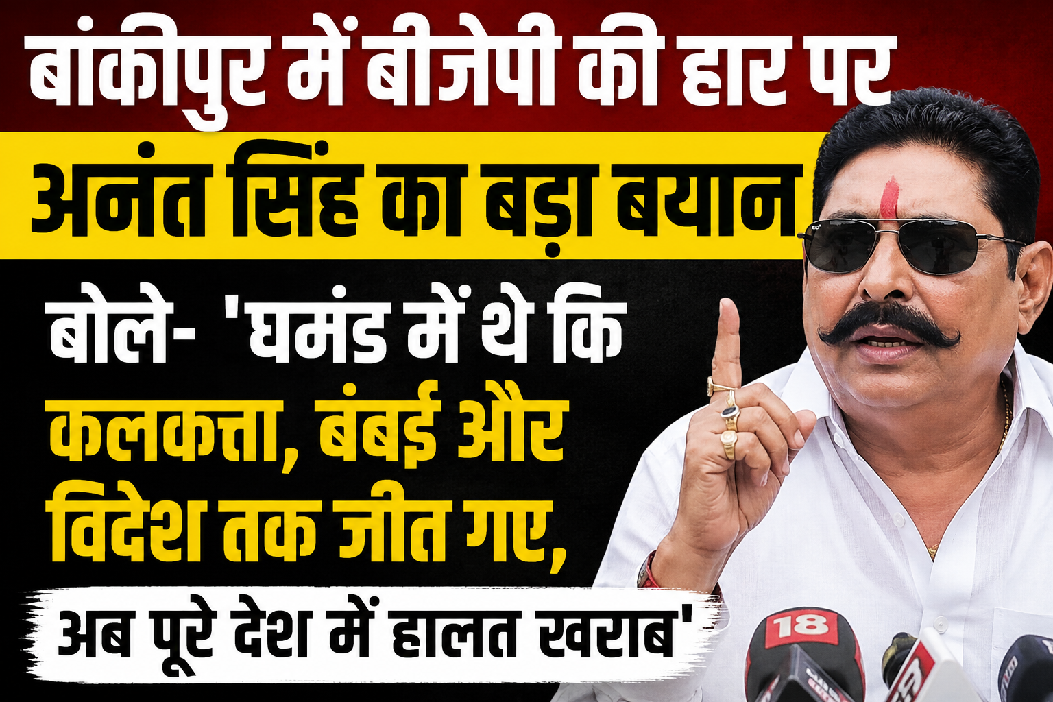 बांकीपुर में बीजेपी की हार पर अनंत सिंह का बड़ा बयान, बोले- 'घमंड में थे कि कलकत्ता, बंबई और विदेश तक जीत गए, अब पूरे देश में हालत खराब'