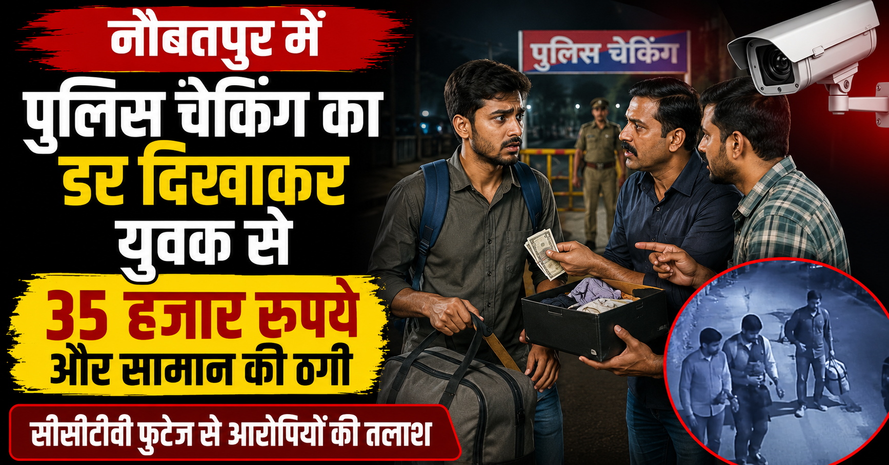 नौबतपुर में पुलिस चेकिंग का डर दिखाकर युवक से 35 हजार रुपये और सामान की ठगी, सीसीटीवी फुटेज से आरोपियों की तलाश