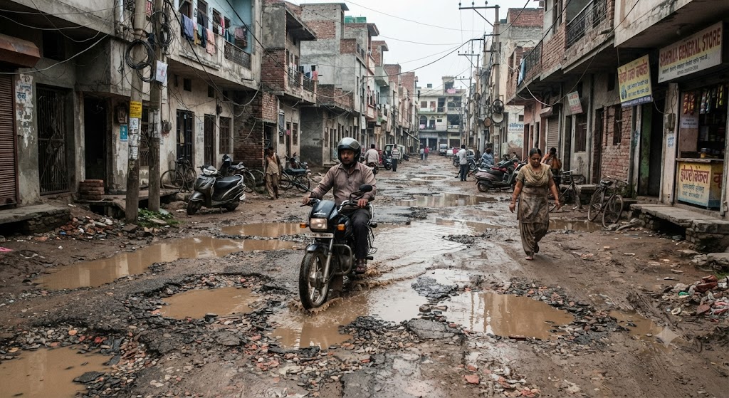 Residents of Urdu Bazar and Hanuman Path Face Mud, Waterlogging and Dangerous Roads