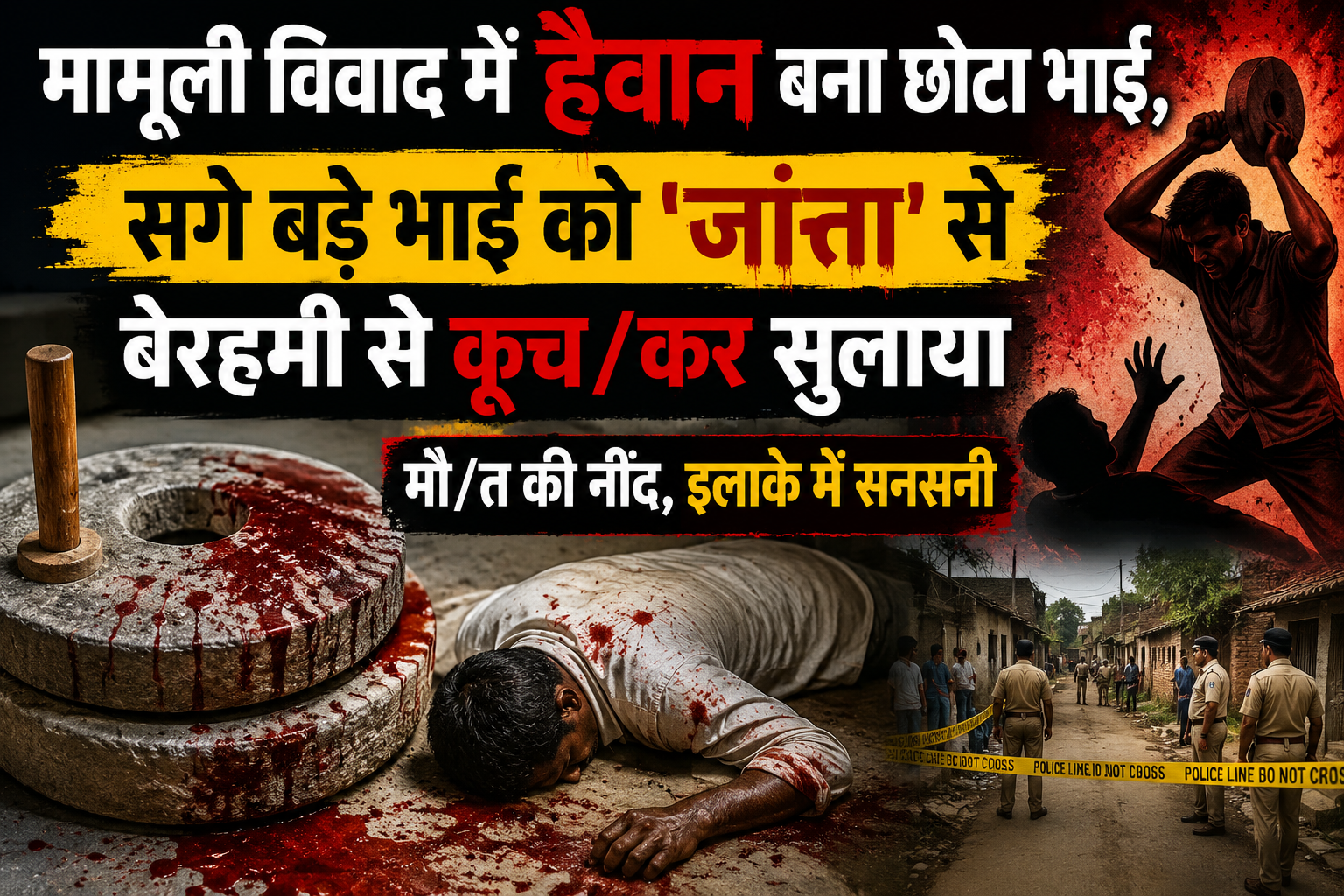 मामूली विवाद में हैवान बना छोटा भाई, सगे बड़े भाई को 'जांता' से बेरहमी से कूचकर सुलाया मौत की नींद, इलाके में सनसनी