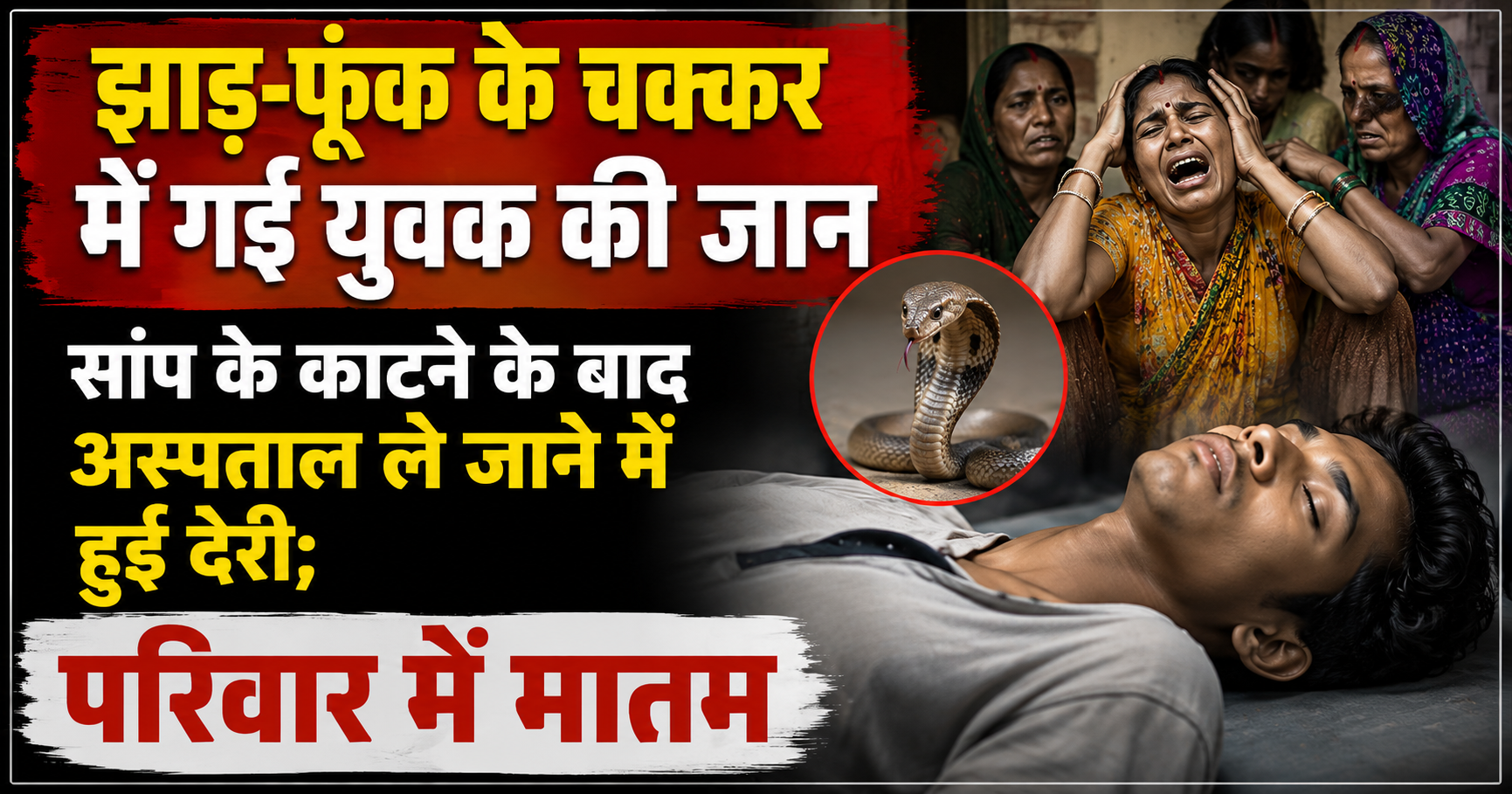 झाड़-फूंक के चक्कर में गई युवक की जान, सांप के काटने के बाद अस्पताल ले जाने में हुई देरी; परिवार में मातम