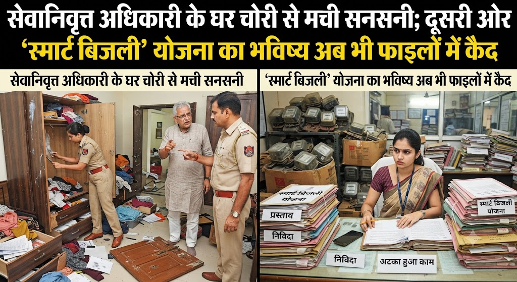 सेवानिवृत्त अधिकारी के घर चोरी से मची सनसनी; दूसरी ओर ‘स्मार्ट बिजली’ योजना का भविष्य अब भी फाइलों में कैद