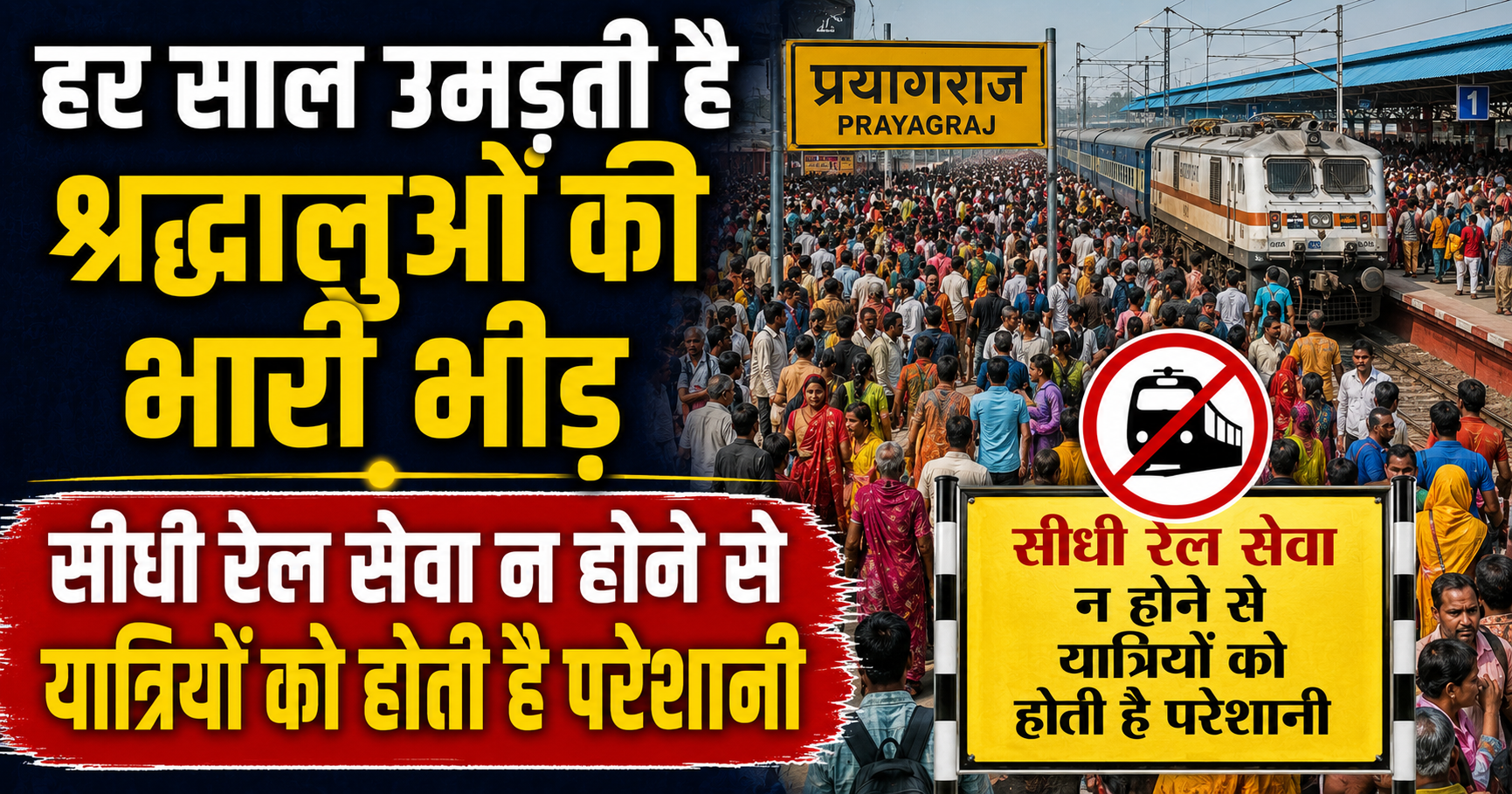 हर साल उमड़ती है श्रद्धालुओं की भारी भीड़, सीधी रेल सेवा न होने से यात्रियों को होती है परेशानी