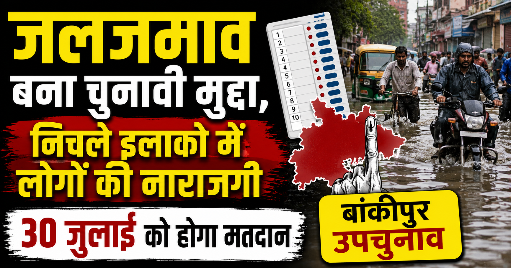 जलजमाव बना चुनावी मुद्दा, निचले इलाकों में लोगों की नाराजगी; 30 जुलाई को होगा मतदान