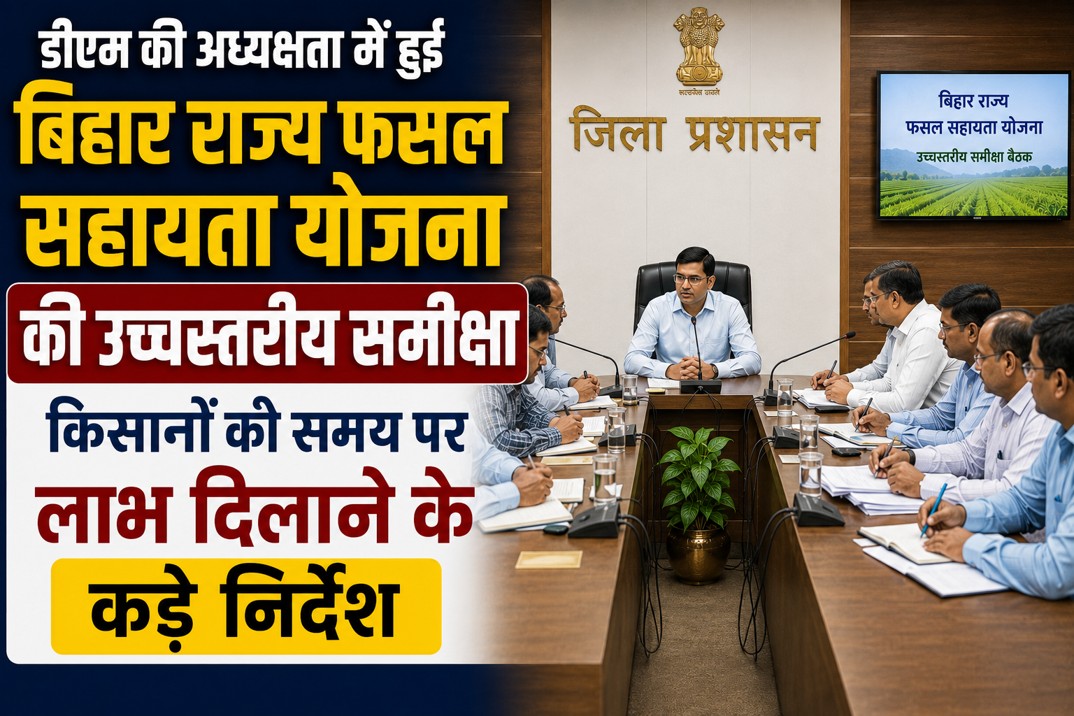 High-Level Review of Bihar State Crop Assistance Scheme Chaired by DM; Strict Directives Issued to Ensure Timely Benefits for Farmers