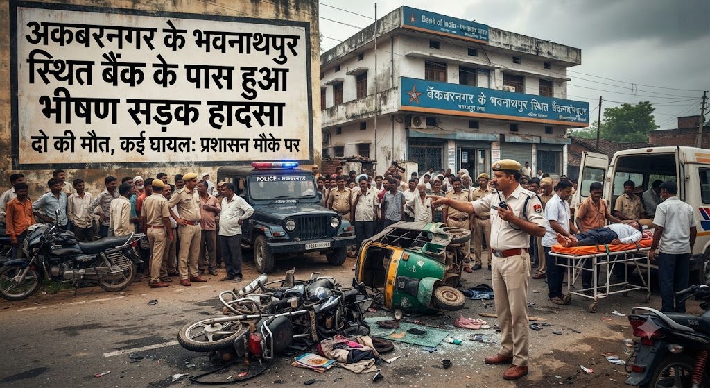 Horrific Road Accident Near Bank in Bhavnathpur, Akbarnagar; Chaos Erupts After Being Run Over by Speeding Vehicle, Enraged Villagers Demand Compensation