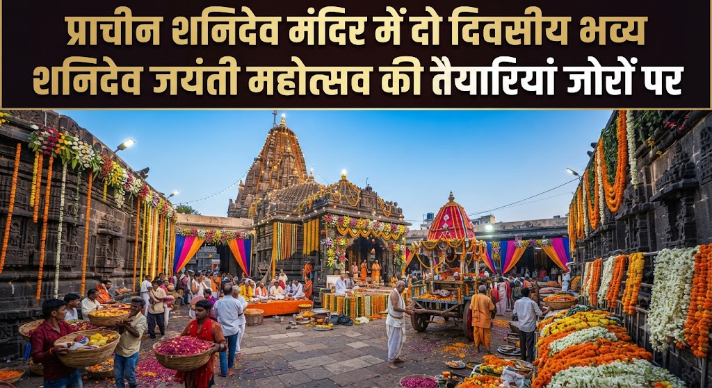 प्राचीन शनिदेव मंदिर में दो दिवसीय भव्य शनिदेव जयंती महोत्सव की तैयारियां जोरों पर; 151 किलो सरसों तेल से होगा विशेष अभिषेक, निकलेगी महिलाओं की कलश यात्रा और 12 अगस्त को सजेगा भंडारा