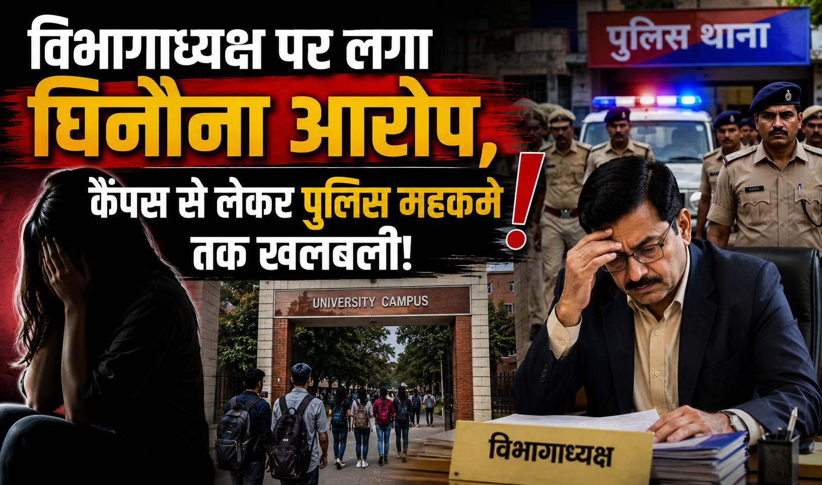 विभागाध्यक्ष पर लगा घिनौना आरोप, कैंपस से लेकर पुलिस महकमे तक खलबली!