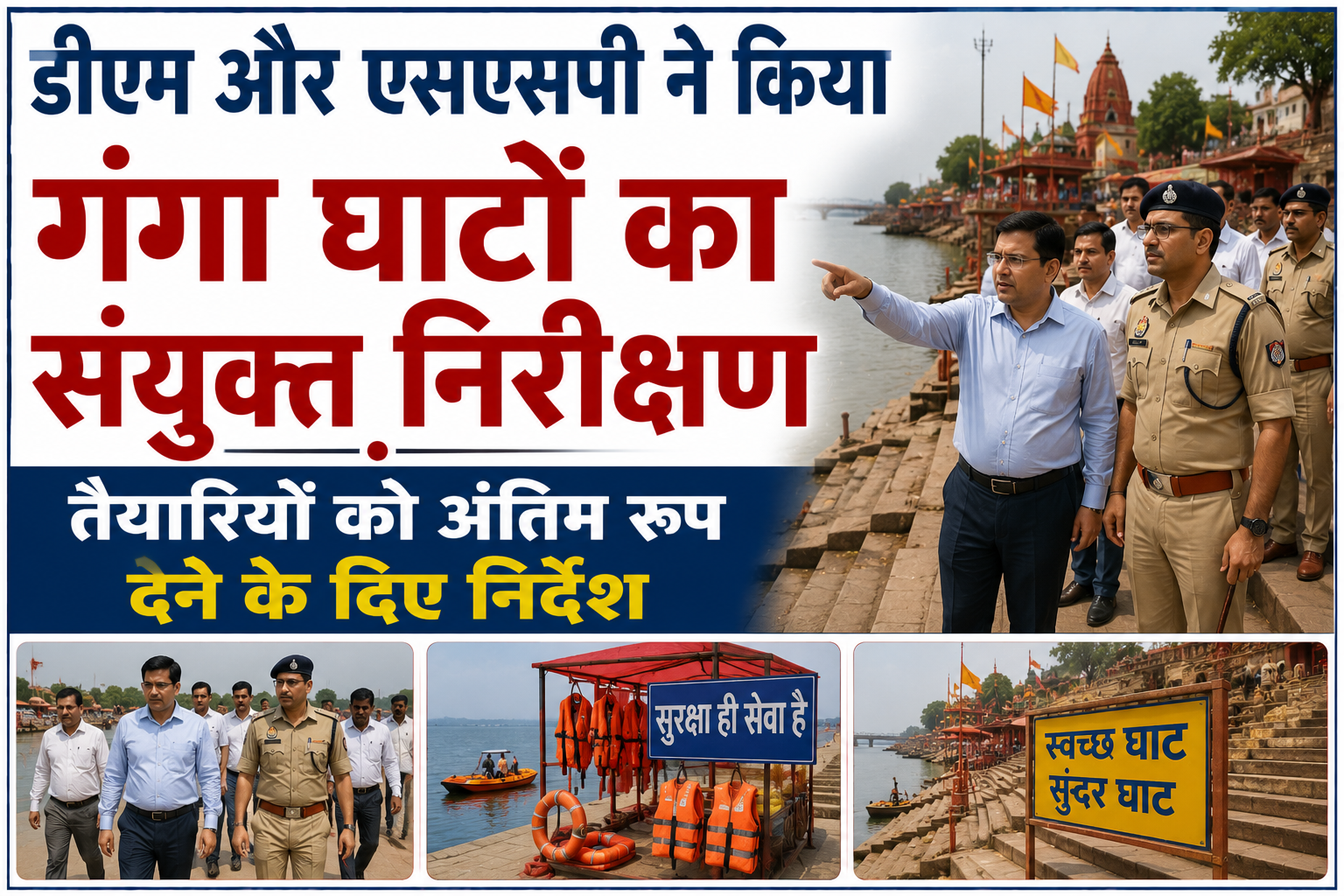 डीएम और एसएसपी ने किया गंगा घाटों का संयुक्त निरीक्षण, तैयारियों को अंतिम रूप देने के दिए निर्देश