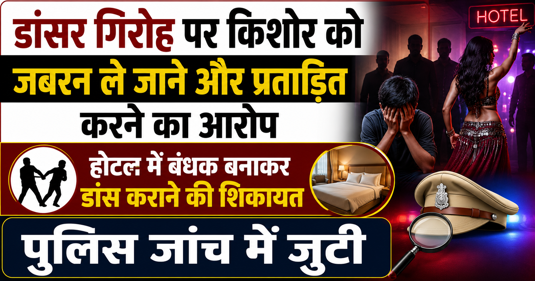 डांसर गिरोह पर किशोर को जबरन ले जाने और प्रताड़ित करने का आरोप, होटल में बंधक बनाकर डांस कराने की शिकायत; पुलिस जांच में जुटी